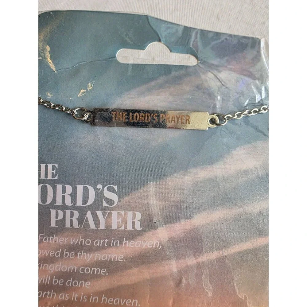 Lords Prayer neckless chain Jewelry Girl Women Silver color New‎